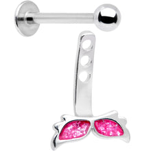 Load image into Gallery viewer, Pink Glitter Mermaid Tail Dangle Cartilage Tragus Helix Piercing