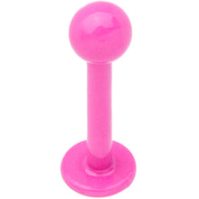 Load image into Gallery viewer, 16G 5/16 Pink Acrylic Over Steel Labret Monroe Tragus