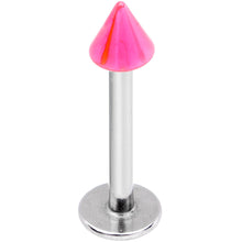 Load image into Gallery viewer, 14G 3/8 Pink 3mm Cone Labret Monore