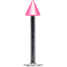 Load image into Gallery viewer, 14G 3/8 Pink 3mm Cone Labret Monore