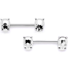 Load image into Gallery viewer, 14G 9/16 1/2 Sugar Skull Captive Ring Barbell Nipple Ring Set