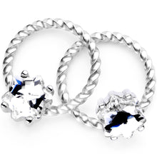 Load image into Gallery viewer, 14G 9/16 Clear Gem Supernova So Twisted BCR Captive Ring Set