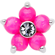 Load image into Gallery viewer, 16G 1/4 Pink Faux Opal CZ Flower Cartilage Tragus