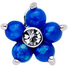 Load image into Gallery viewer, 16G 5/16 Blue Faux Opal CZ Flower Cartilage Tragus
