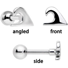Load image into Gallery viewer, 16G 1/4 Ocean Starfish Life Cartilage Tragus Earring Set of 3