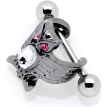 Load image into Gallery viewer, 16G 1/2 Pink Clear Gem Winged Creature Cuff Cartilage Earring