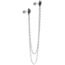 Load image into Gallery viewer, 16G 1/4 Halloween Skeleton Hands Cartilage Chain Earring