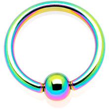 Load image into Gallery viewer, 16G 5/16 Rainbow Anodized BCR Captive Ring