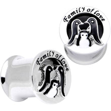 Load image into Gallery viewer, Family of Love Penguin Double Flare Tunnel Plug Set 6mm to 14mm