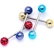 Load image into Gallery viewer, Life of the Party Zig Zag Barbell Tongue Ring Set of 4