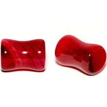 Load image into Gallery viewer, Solid Red Stone Saddle Plug Set 6mm to 25mm