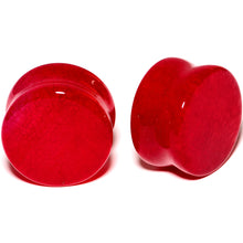 Load image into Gallery viewer, Solid Red Stone Saddle Plug Set 6mm to 25mm