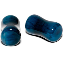 Load image into Gallery viewer, Solid Blue Stone Saddle Plug Set 6mm to 25mm