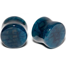 Load image into Gallery viewer, 9/16 Solid Blue Stone Saddle Plug Set
