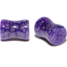Load image into Gallery viewer, Solid Purple Stone Saddle Plug Set 6mm to 25mm