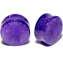 Load image into Gallery viewer, Solid Purple Stone Saddle Plug Set 6mm to 25mm