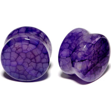 Load image into Gallery viewer, Solid Purple Stone Saddle Plug Set 6mm to 25mm