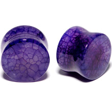 Load image into Gallery viewer, Solid Purple Stone Saddle Plug Set 6mm to 25mm