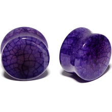 Load image into Gallery viewer, Solid Purple Stone Saddle Plug Set 6mm to 25mm