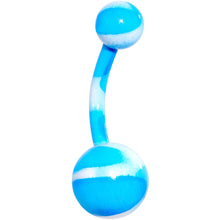 Load image into Gallery viewer, Blue White Cool Camouflage Belly Ring