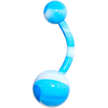 Load image into Gallery viewer, Blue White Cool Camouflage Belly Ring