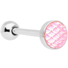 Load image into Gallery viewer, Pink Mermaid Scale Barbell Tongue Ring