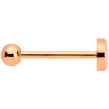 Load image into Gallery viewer, Rose Gold PVD Pink Mermaid Scale Barbell Tongue Ring