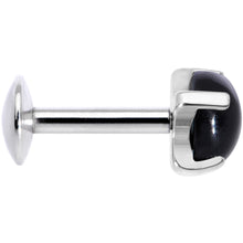 Load image into Gallery viewer, 16G 1/4 Black Agate Internally Threaded Labret Monroe Tragus