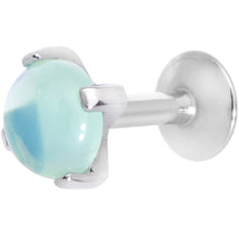 Load image into Gallery viewer, 16G 1/4 Green Jade Internally Threaded Labret Monroe Tragus