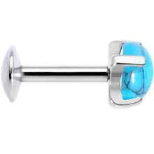 Load image into Gallery viewer, 16G 1/4 Turquoise Internally Threaded Labret Monroe Tragus