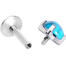 Load image into Gallery viewer, 16G 1/4 Turquoise Internally Threaded Labret Monroe Tragus