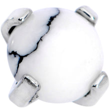 Load image into Gallery viewer, 16G 1/4 White Howlite Internally Threaded Labret Monroe Tragus