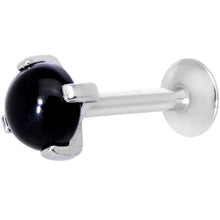 Load image into Gallery viewer, 16G 5/16 Black Agate Internally Threaded Labret Monroe Tragus