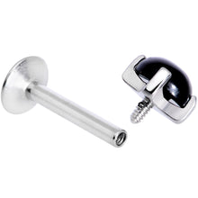 Load image into Gallery viewer, 16G 5/16 Black Agate Internally Threaded Labret Monroe Tragus