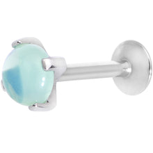 Load image into Gallery viewer, 16G 5/16 Green Jade Internally Threaded Labret Monroe Tragus
