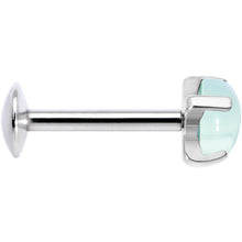 Load image into Gallery viewer, 16G 5/16 Green Jade Internally Threaded Labret Monroe Tragus