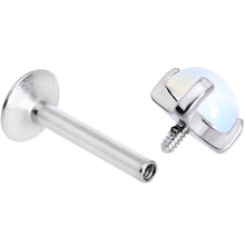 Load image into Gallery viewer, 16G 5/16 White Opalite Internally Threaded Labret Monroe Tragus