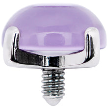 Load image into Gallery viewer, 14G Natural Purple Amethyst Externally Threaded Dermal Anchor Top
