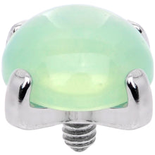 Load image into Gallery viewer, 14G Natural Green Jade Externally Threaded Dermal Anchor Top