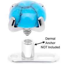 Load image into Gallery viewer, 14G Natural Turquoise Externally Threaded Dermal Anchor Top