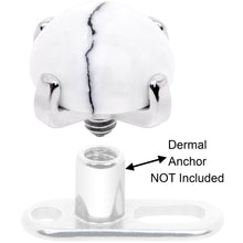 Load image into Gallery viewer, 14G Natural White Howlite Externally Threaded Dermal Anchor Top