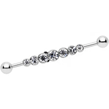 Load image into Gallery viewer, 14G Clear Gem Super Seven Industrial Barbell 38mm