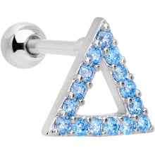 Load image into Gallery viewer, 16G 1/4 Aqua Gem Triangle Cartilage Tragus