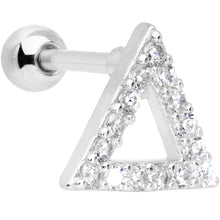 Load image into Gallery viewer, 16G 1/4 Clear Gem Triangle Cartilage Tragus