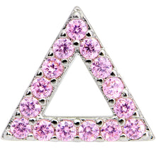 Load image into Gallery viewer, 16G 1/4 Pink Gem Triangle Cartilage Tragus