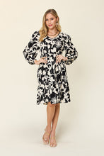 Load image into Gallery viewer, Double Take Full Size Printed Ruffle Hem Dress with Pocket Stylish & Functional Women Dress
