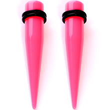 Load image into Gallery viewer, Flirty Fuchsia Lightweight Pink Acrylic Straight Taper Set 10mm to 18mm