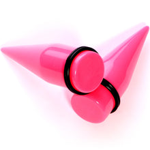 Load image into Gallery viewer, Flirty Fuchsia Lightweight Pink Acrylic Straight Taper Set 10mm to 18mm