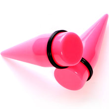 Load image into Gallery viewer, Flirty Fuchsia Lightweight Pink Acrylic Straight Taper Set 10mm to 18mm