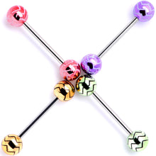 Load image into Gallery viewer, Summer Party Zig Zag Barbell Tongue Ring Set of 4